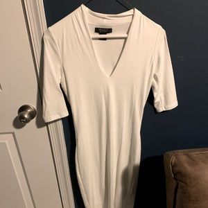 Sexy curve hugging white dress with lining